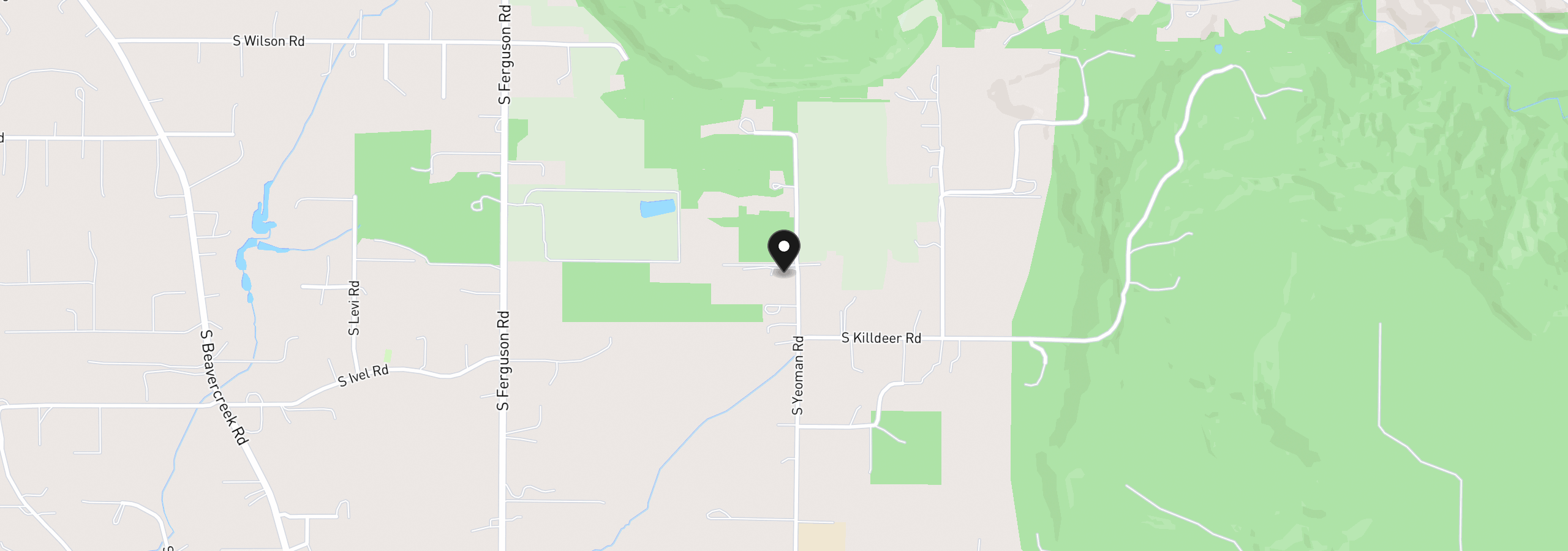 Map showing the location of 21383 S Yeoman Rd, Beavercreek, OR 97004