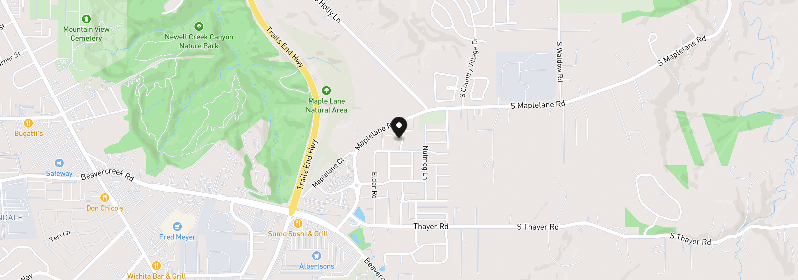 Map showing the location of 18687 Clearwater Pl, Oregon City, OR 97045
