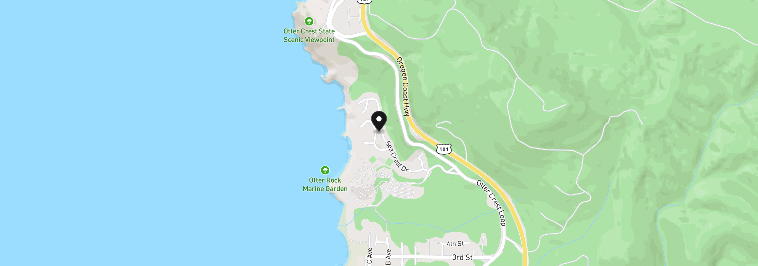 Map showing the location of Sea Crest Dr Tl10000, Otter Rock, OR 97369