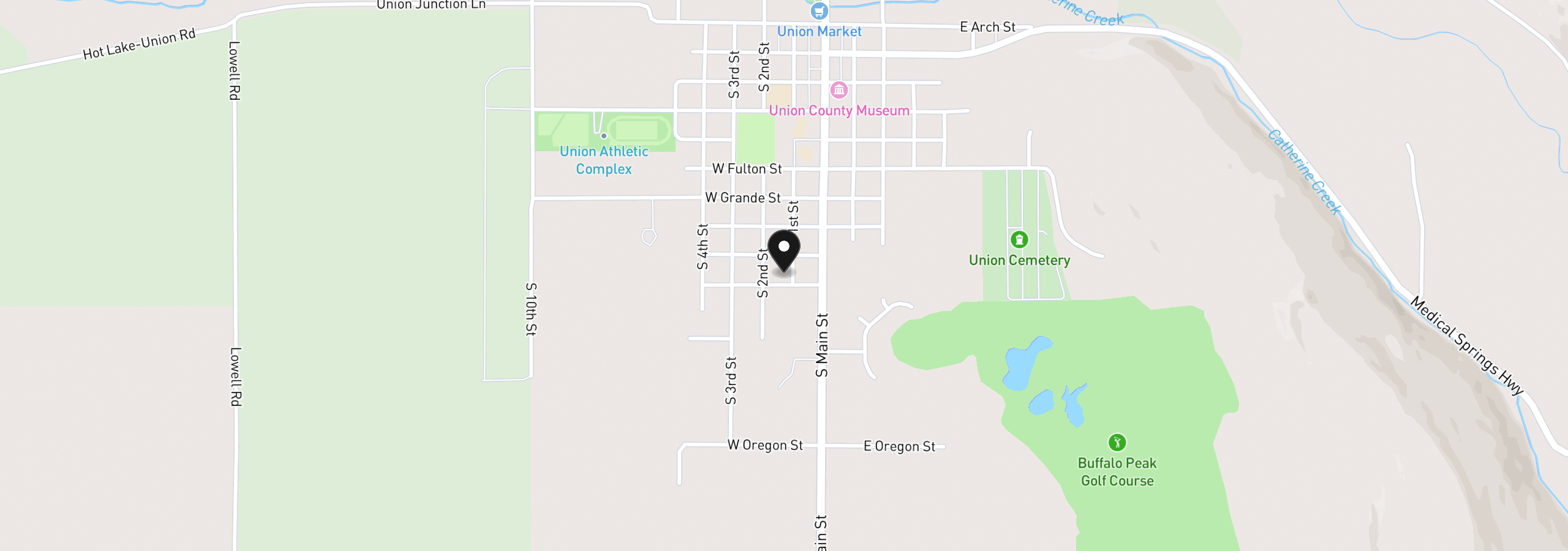 Map showing the location of 968 S 1st St, Union, OR 97883