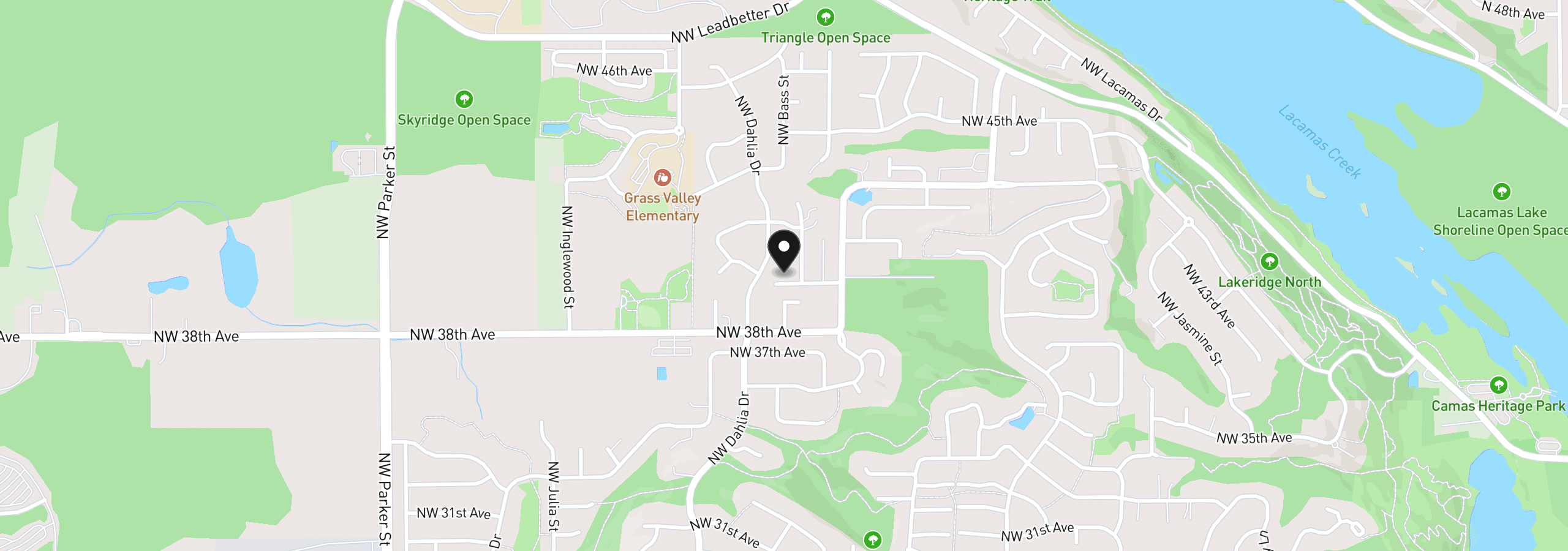 Map showing the location of 4005 NW Barlow Ct, Camas, Wa 98607