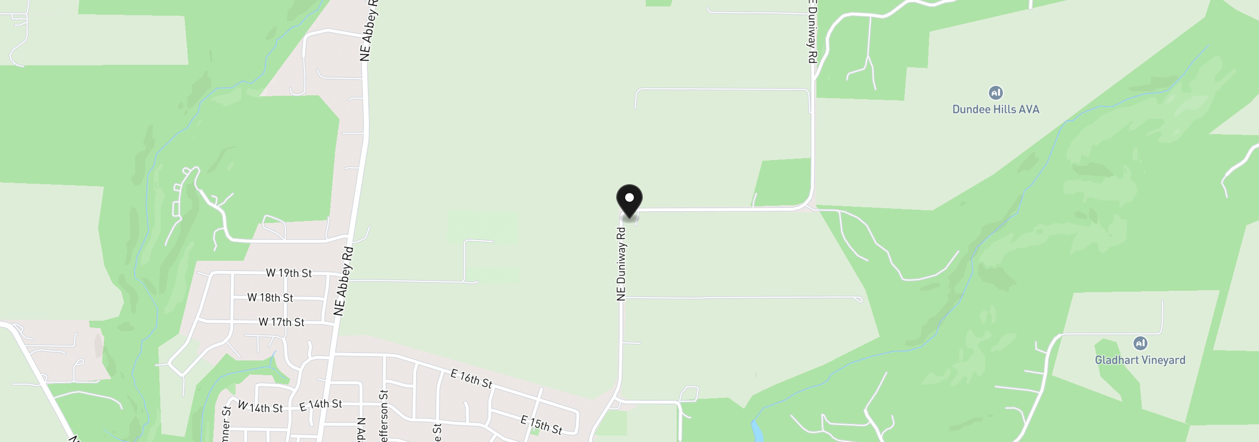 Map showing the location of 5720 NE Duniway Rd, Dayton, OR 97114