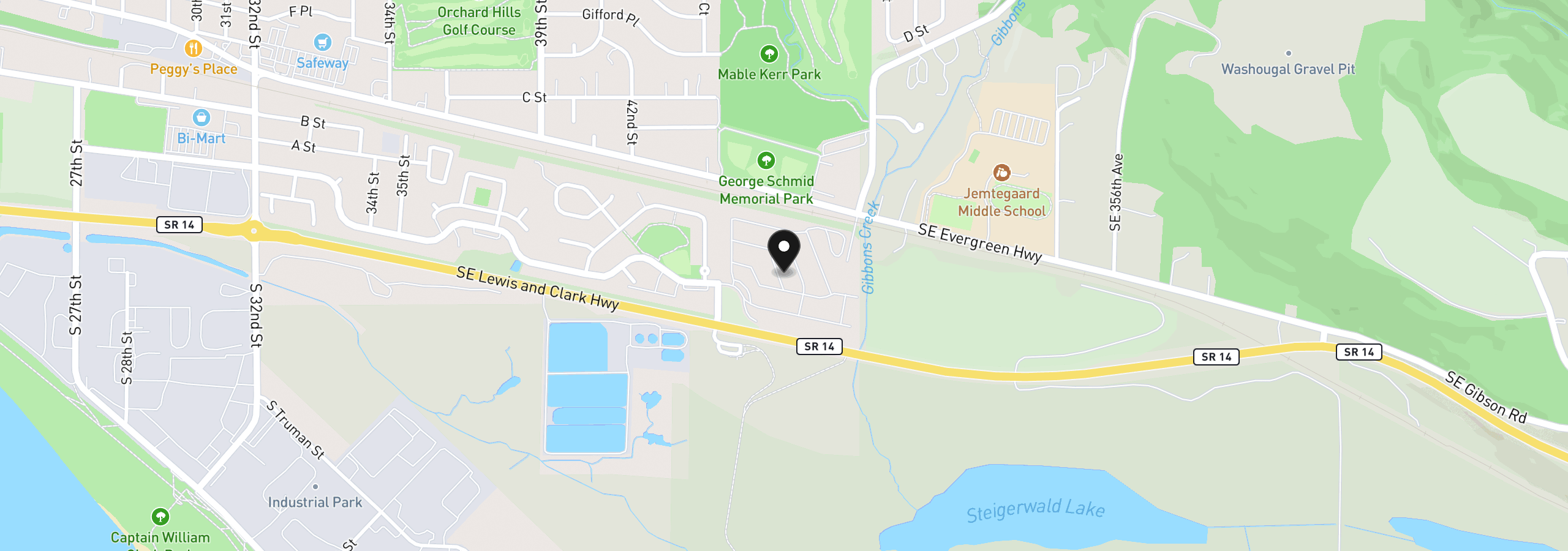 Map showing the location of 4501 Addy St 121, Washougal, Wa 98671