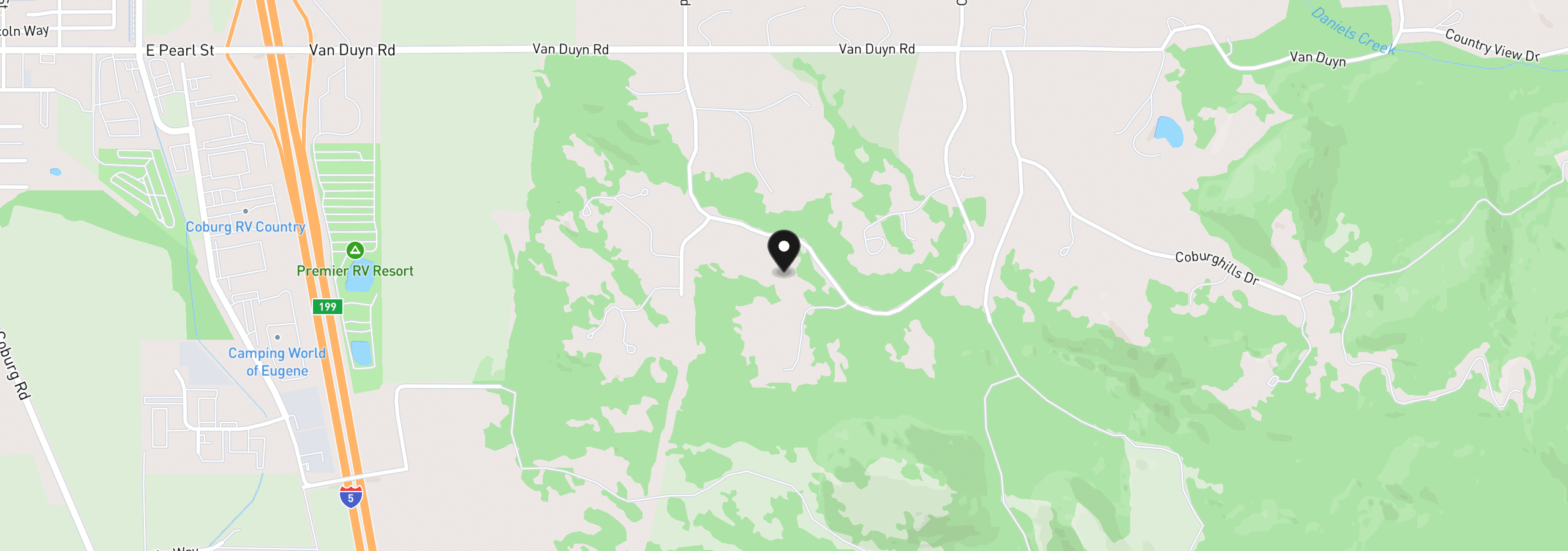 Map showing the location of 90747 Diamond Ridge Loop, Eugene, OR 97408