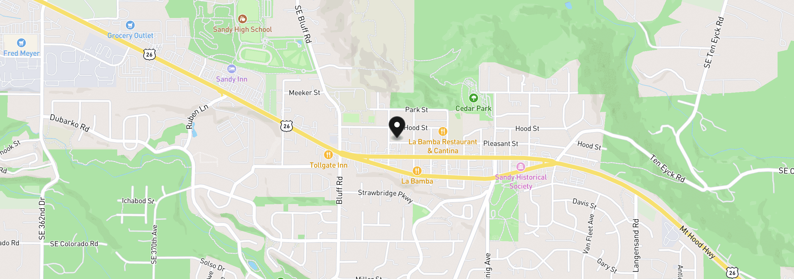 Map showing the location of 38565 Pleasant St, Sandy, OR 97055
