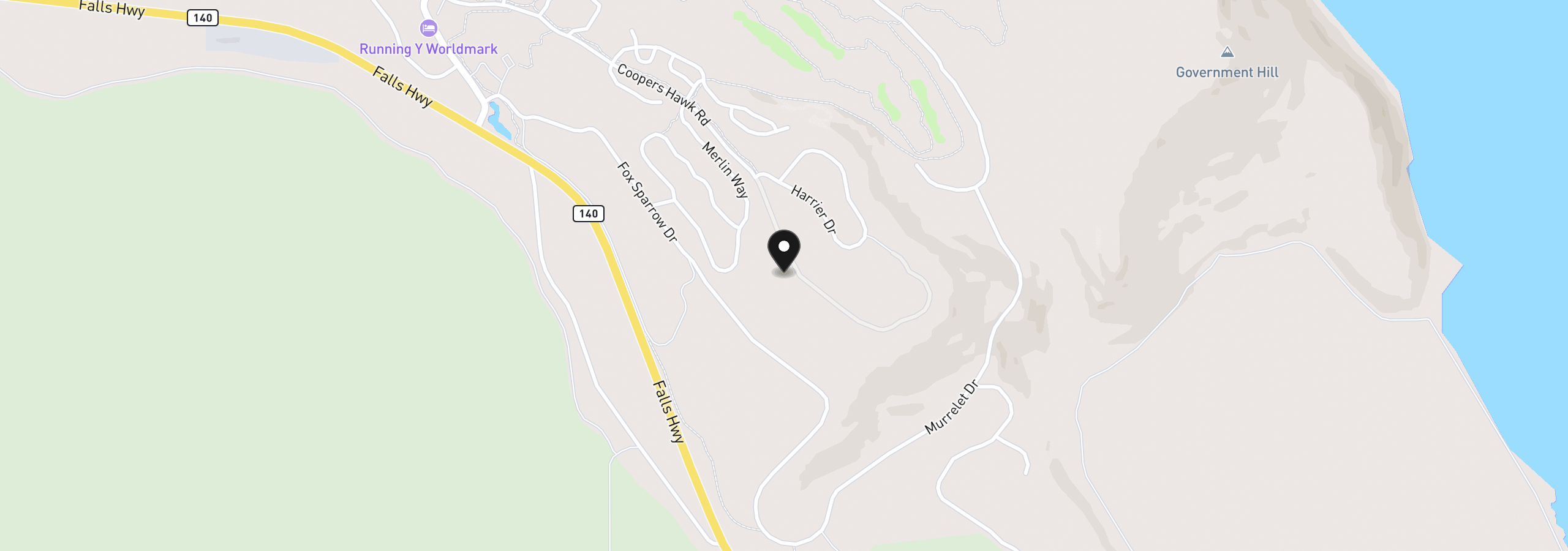 Map showing the location of 4728 Coopers Hawk Rd, Klamath Falls, OR 97601