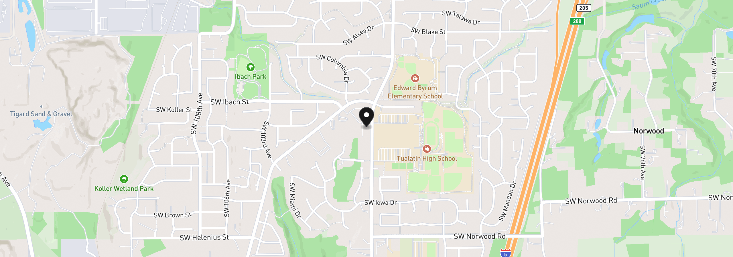 Map showing the location of 22046 SW Grahams Ferry Rd C, Tualatin, OR 97062