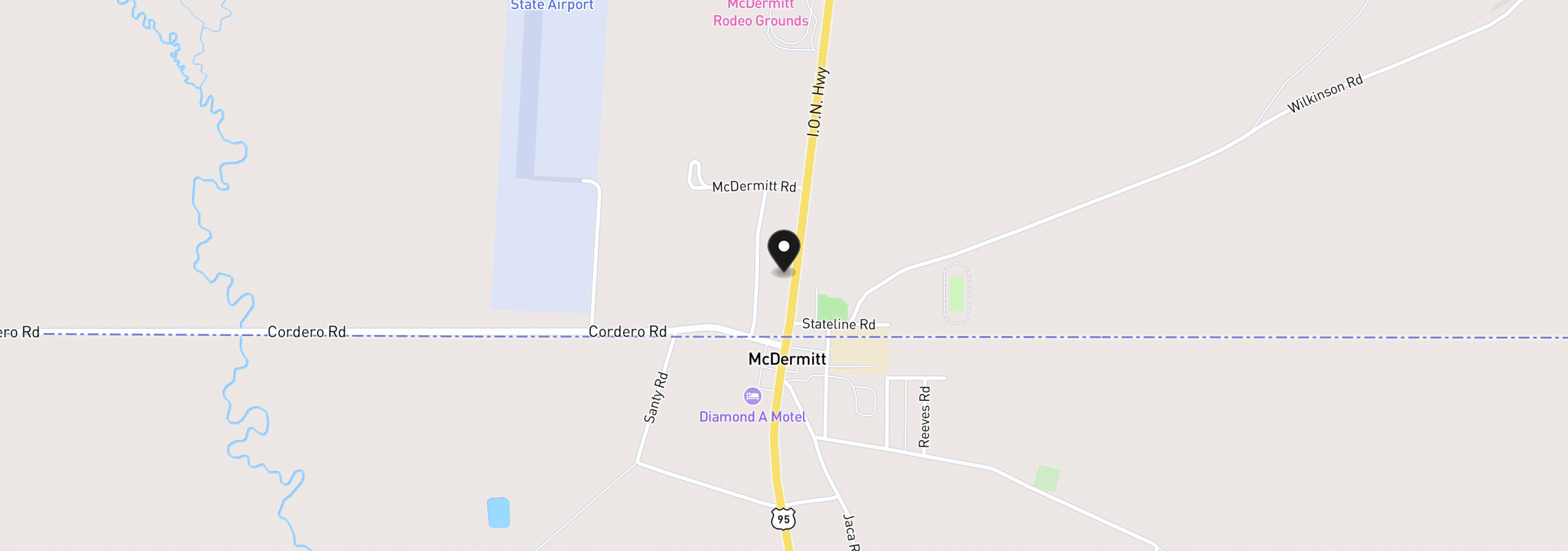 Map showing the location of 9707 S Us 95 Hwy, Jordan Valley, OR 97910