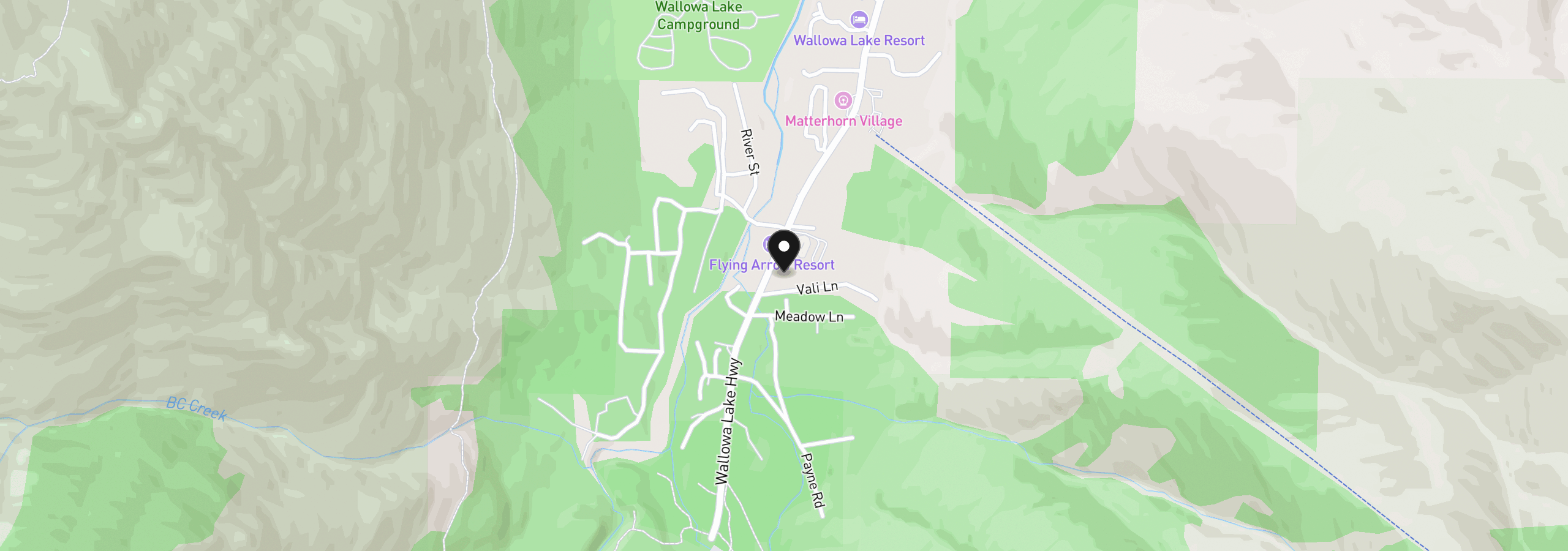 Map showing the location of 59761 Wallowa Lake Hwy, Wallowa Lake, OR 97846