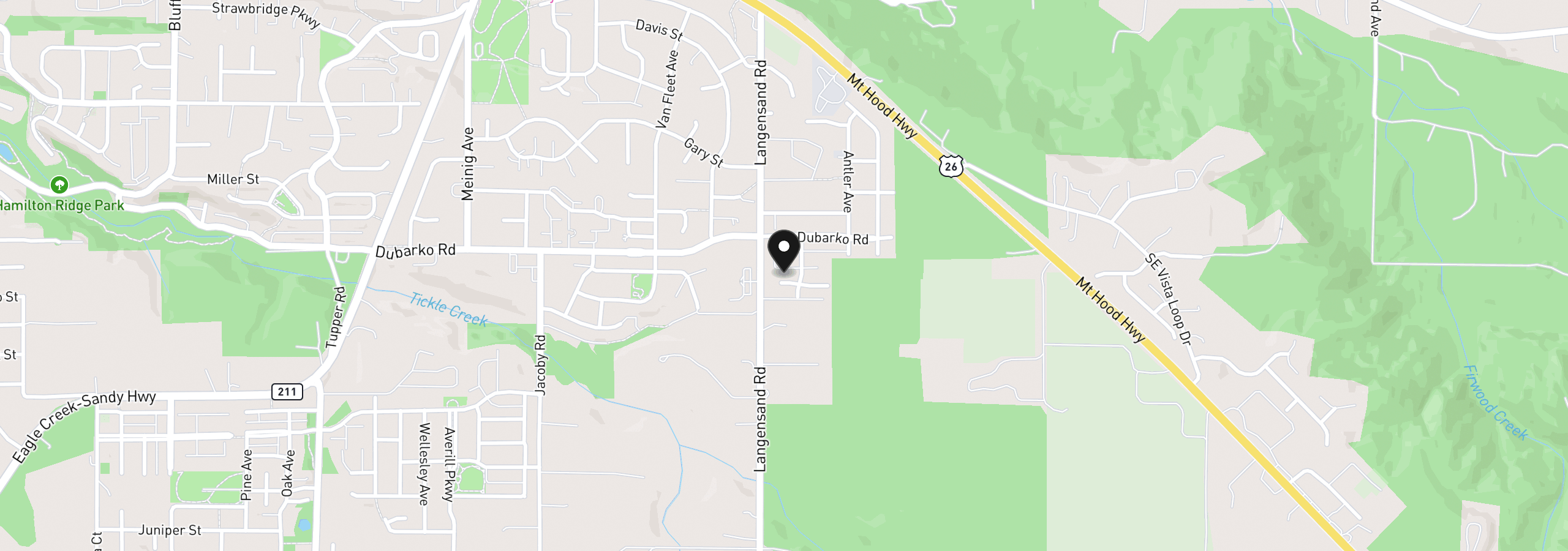 Map showing the location of 40189 Laurel St, Sandy, OR 97055