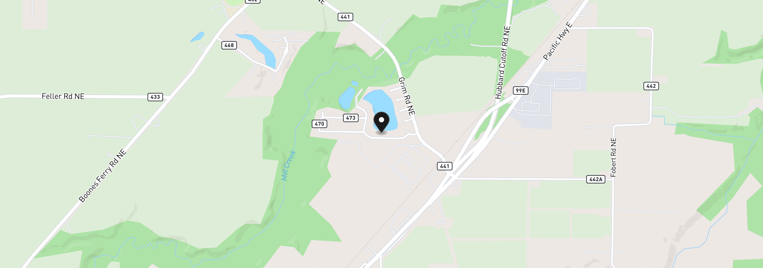 Map showing the location of 13331 Lakewood Dr, Aurora, OR 97002