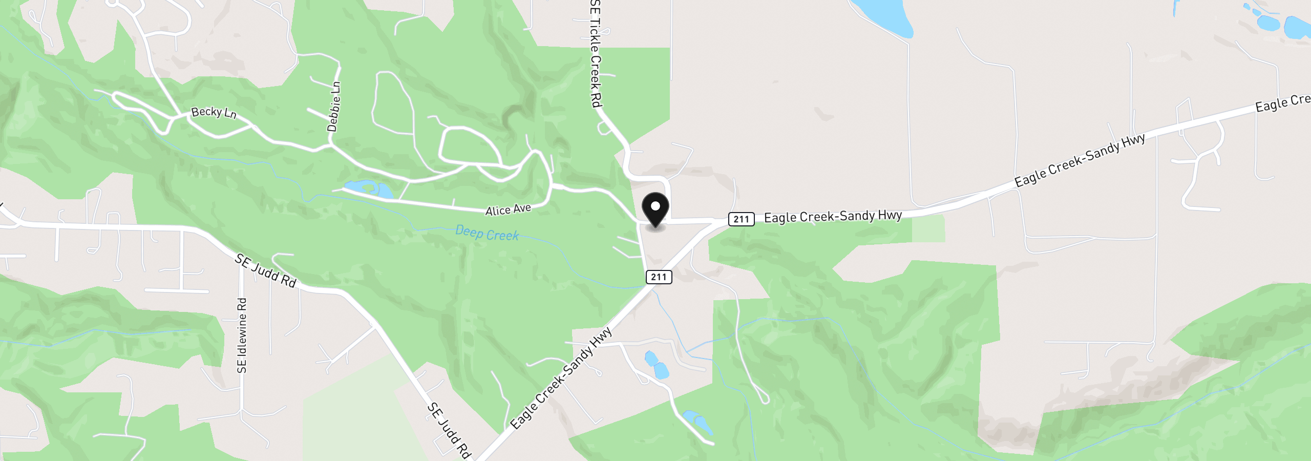 Map showing the location of 32700 SE Leewood Ln Rv10, Boring, OR 97009