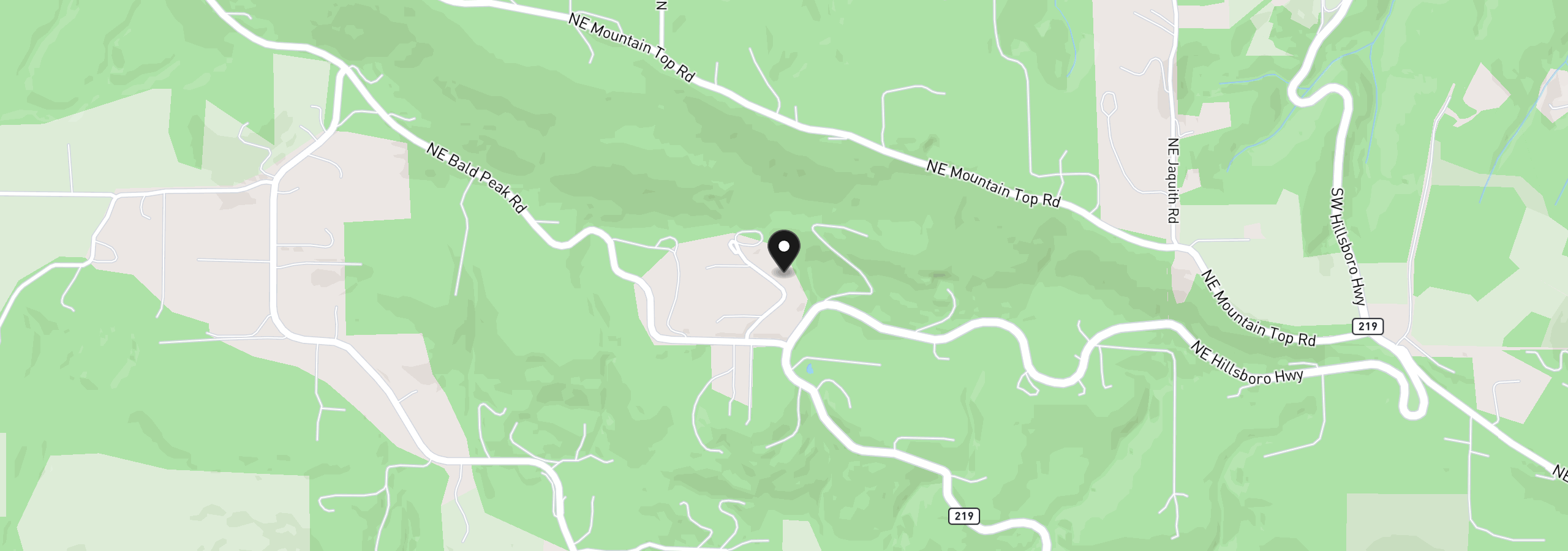 Map showing the location of 18108 NE Bald Peak Ln, Newberg, OR 97132