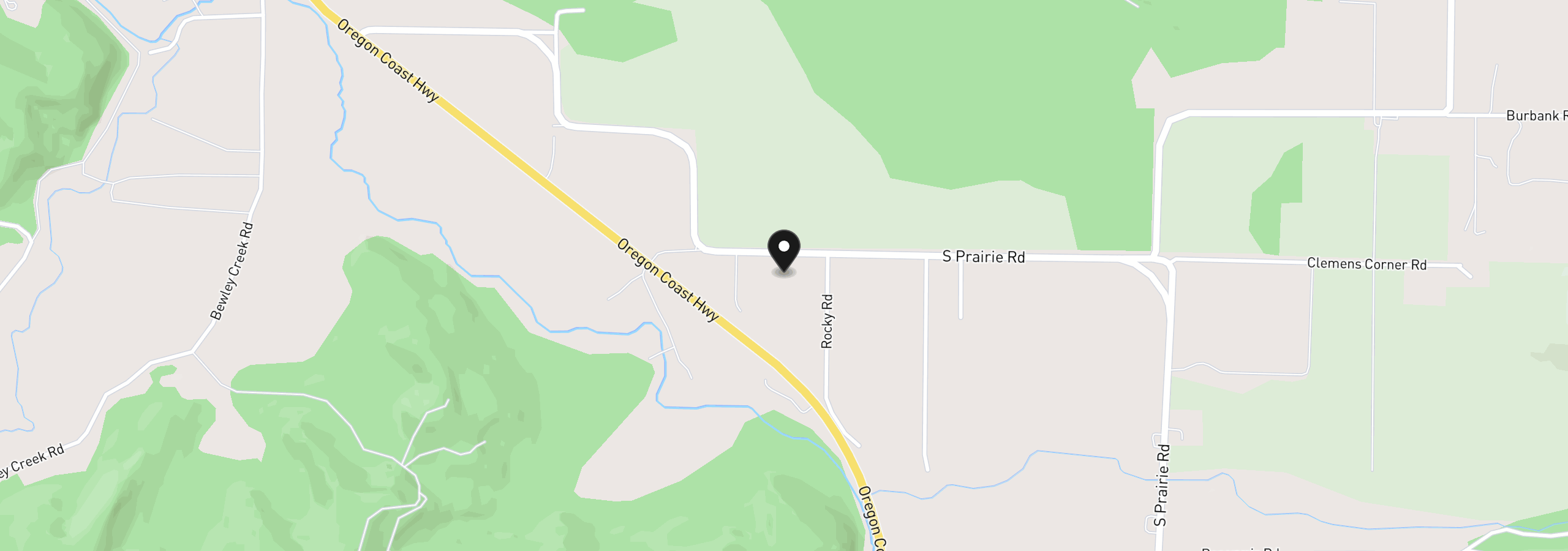Map showing the location of 7400 S Prairie Rd, Tillamook, OR 97141