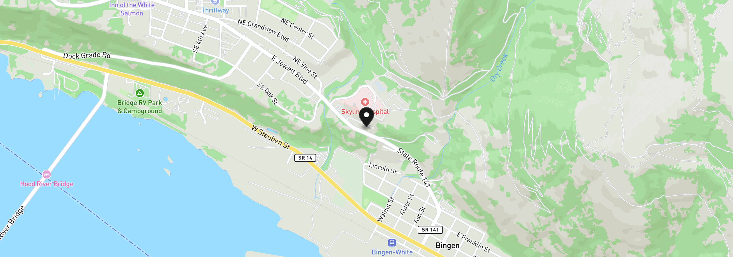 Map showing the location of 118 Ingram Pl, White Salmon, Wa 98672