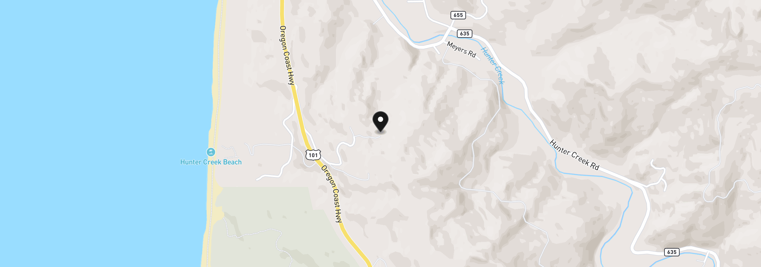 Map showing the location of 27961 Thimbleberry Rd, Gold Beach, OR 97444