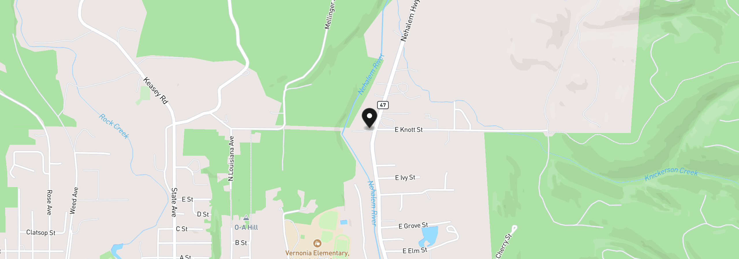 Map showing the location of 1921 N Mist Dr, Vernonia, OR 97064