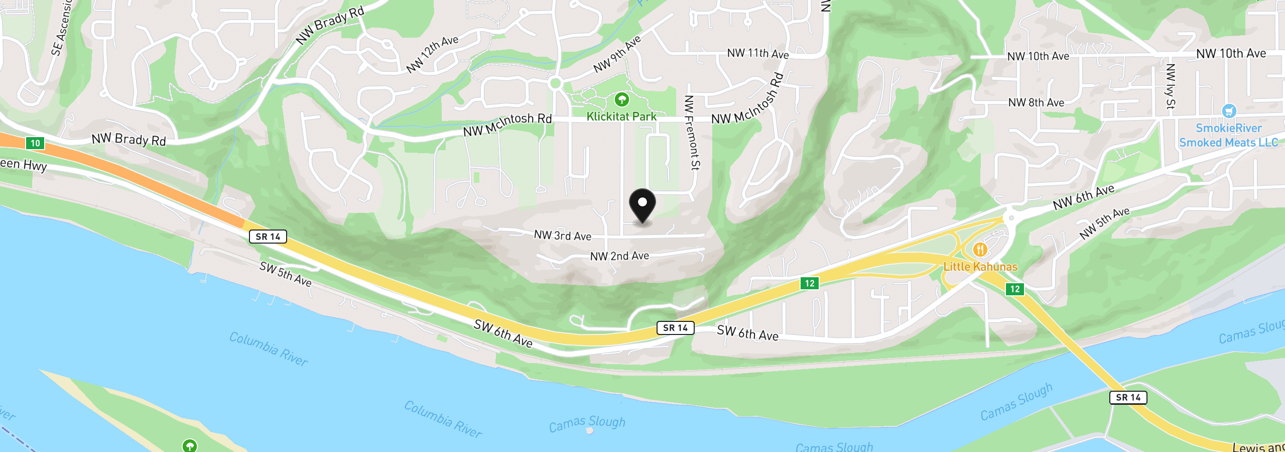 Map showing the location of 330 NW Ilwaco St, Camas, Wa 98607