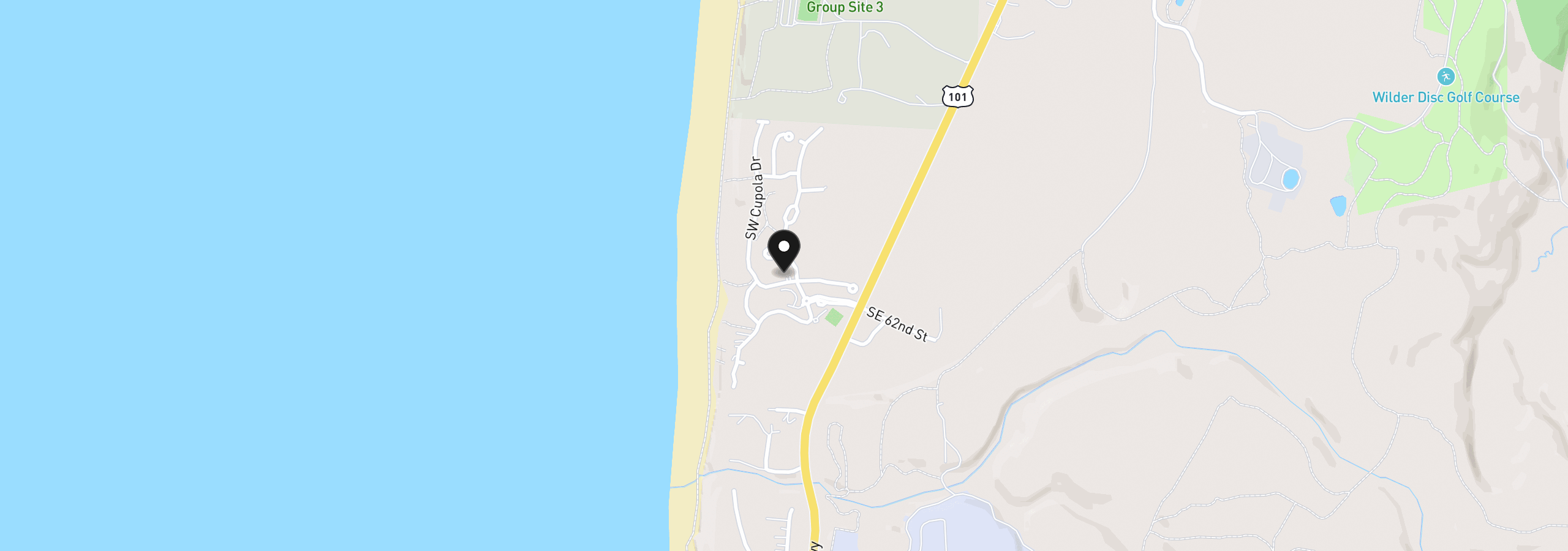 Map showing the location of 220 SW 61st St, South Beach, OR 97366