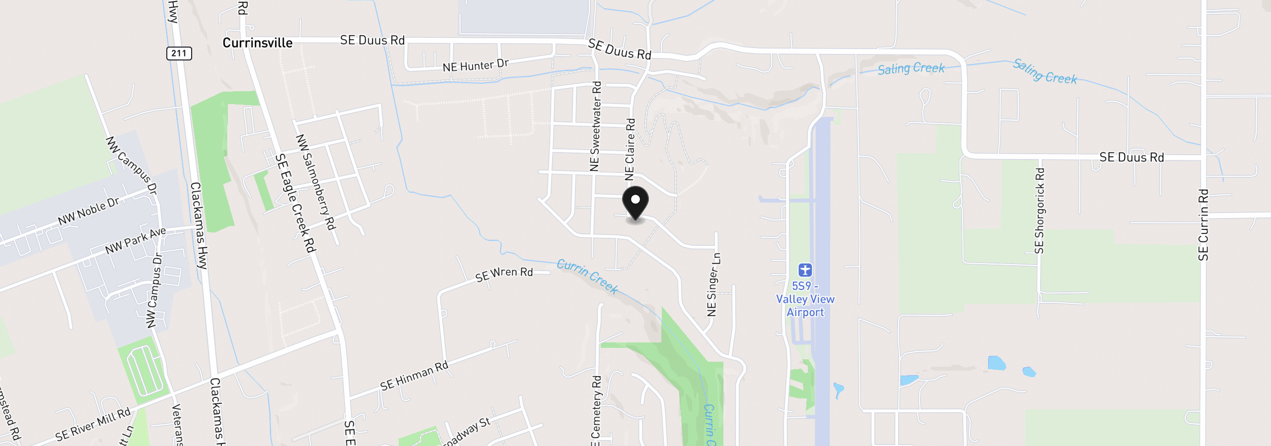 Map showing the location of 2604 NE Claire Rd 202, Estacada, OR 97023