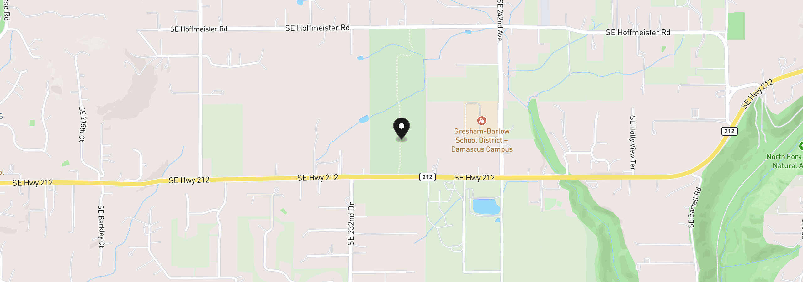 Map showing the location of SE Highway 212, Damascus, OR 97089