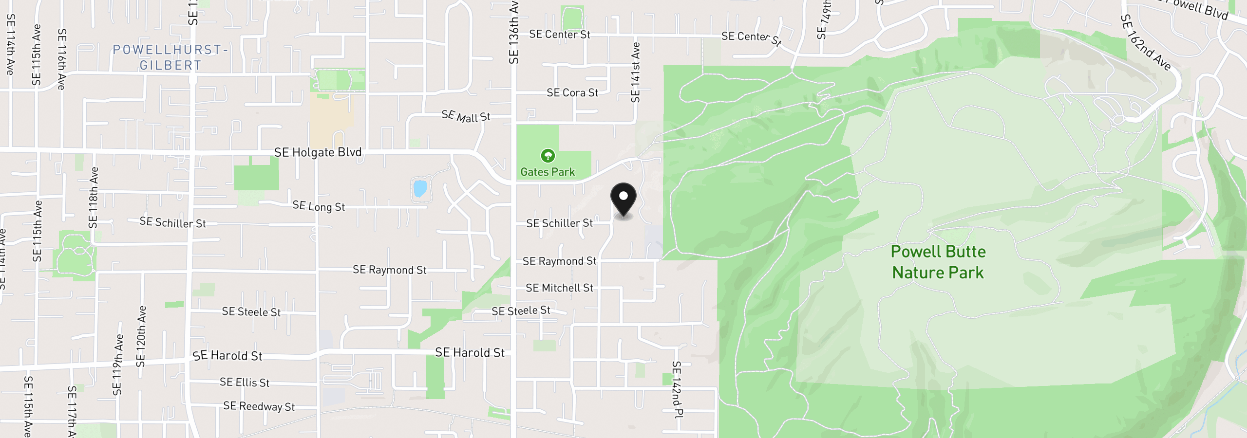 Map showing the location of 4660 SE 140th Ave, Portland, OR 97236