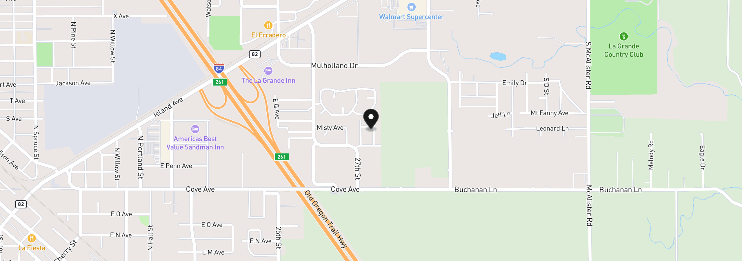 Map showing the location of 3111 E Q Ave 4, La Grande, OR 97850