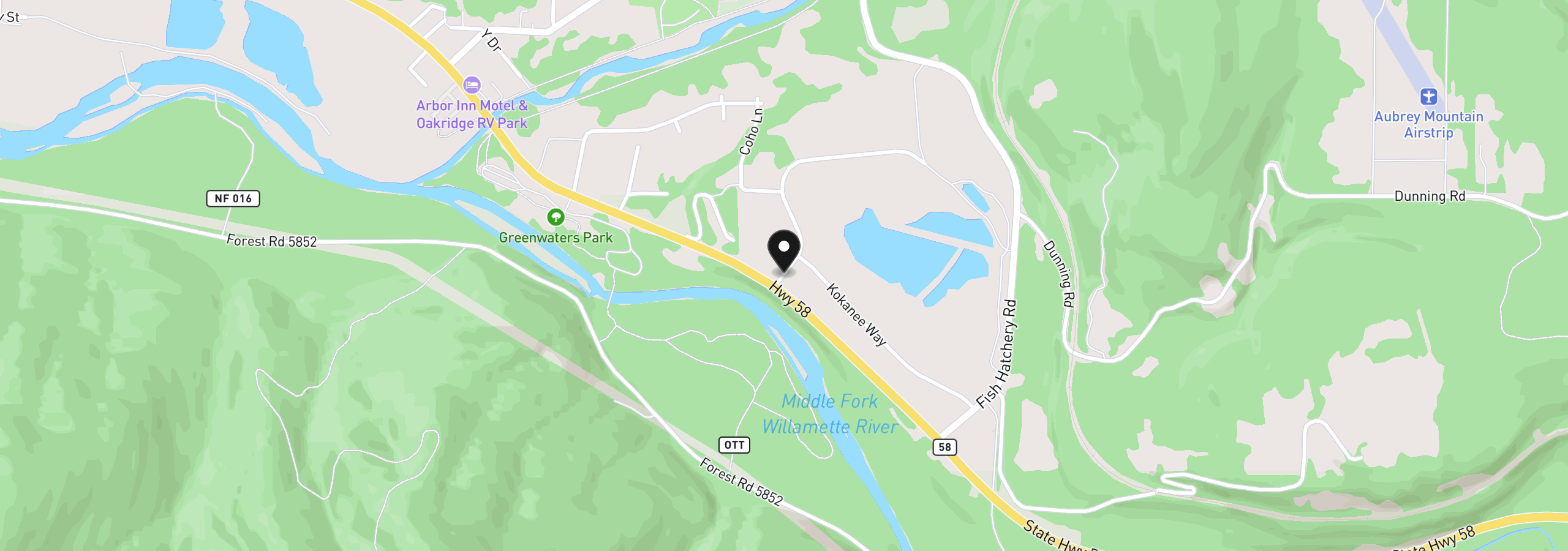 Map showing the location of Oakridge Industrial 23, Oakridge, OR 97463