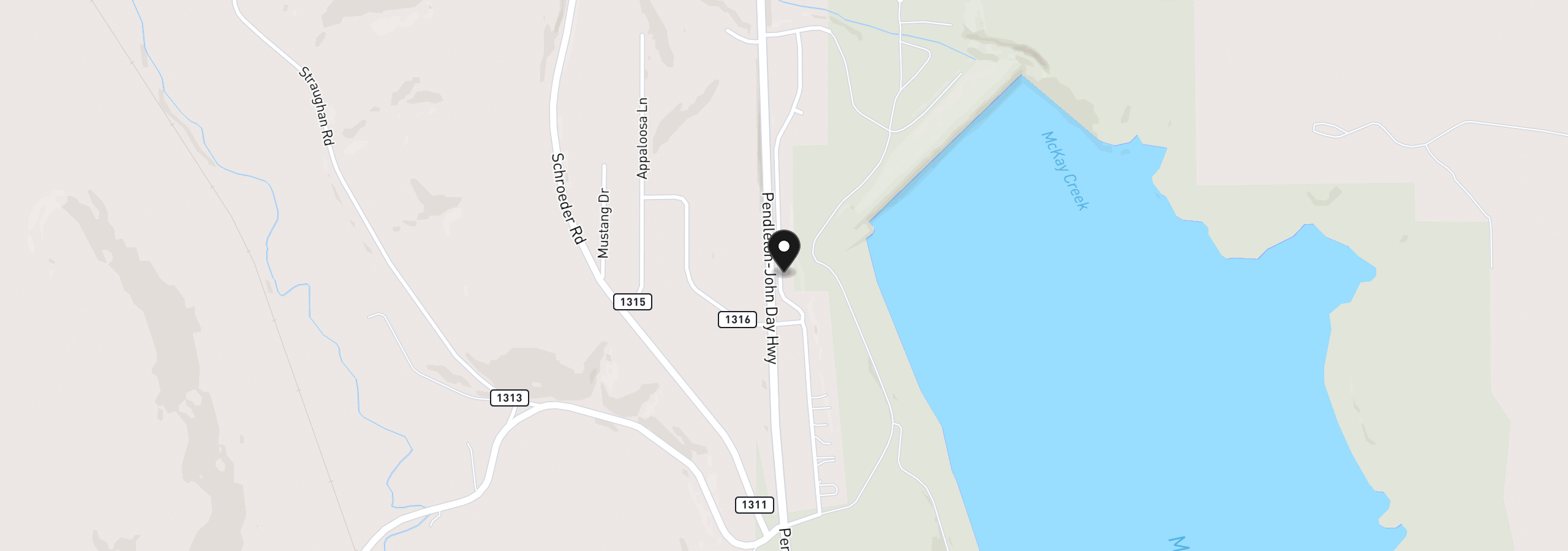 Map showing the location of 70959 SW Douglas Dr, Pendleton, OR 97801