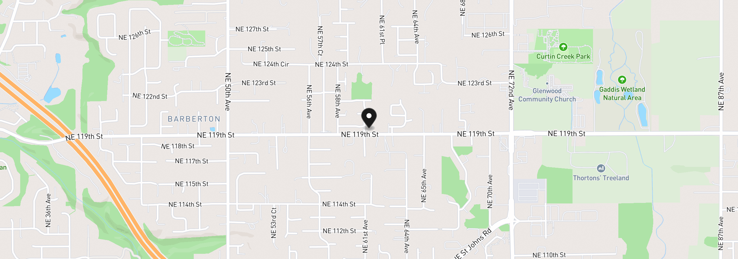 Map showing the location of 11903 NE 60th Ave, Vancouver, Wa 98686