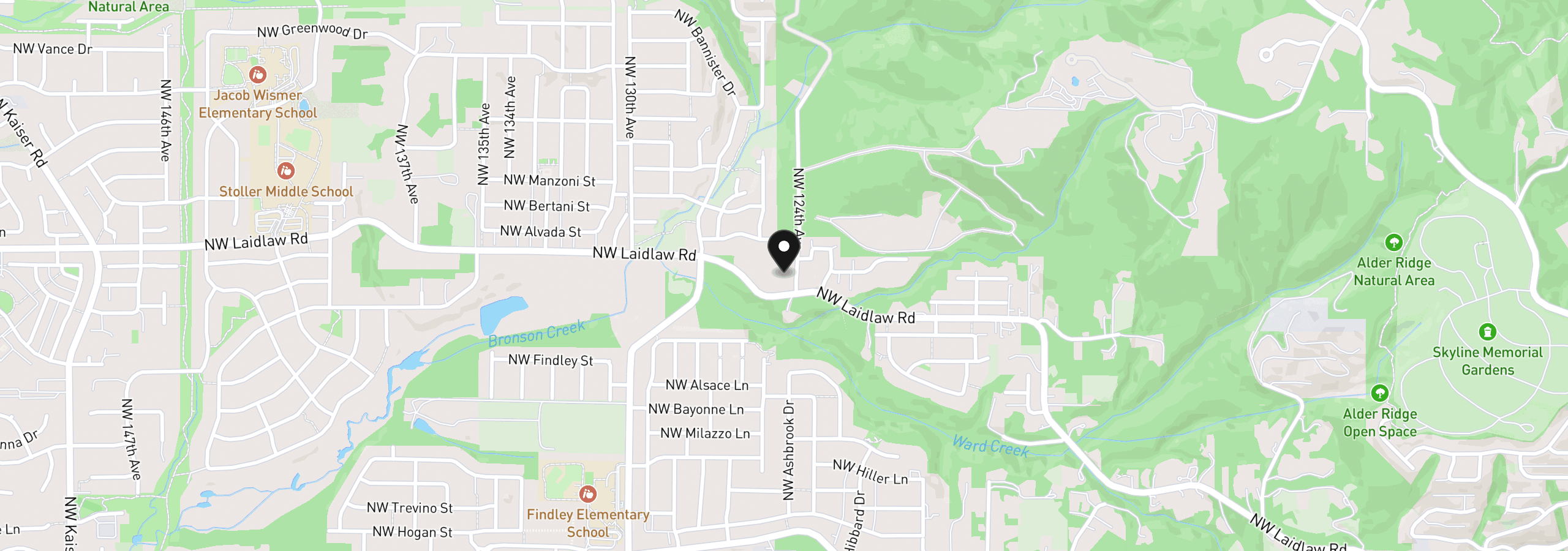 Map showing the location of 12439 NW Laidlaw Rd, Portland, OR 97229