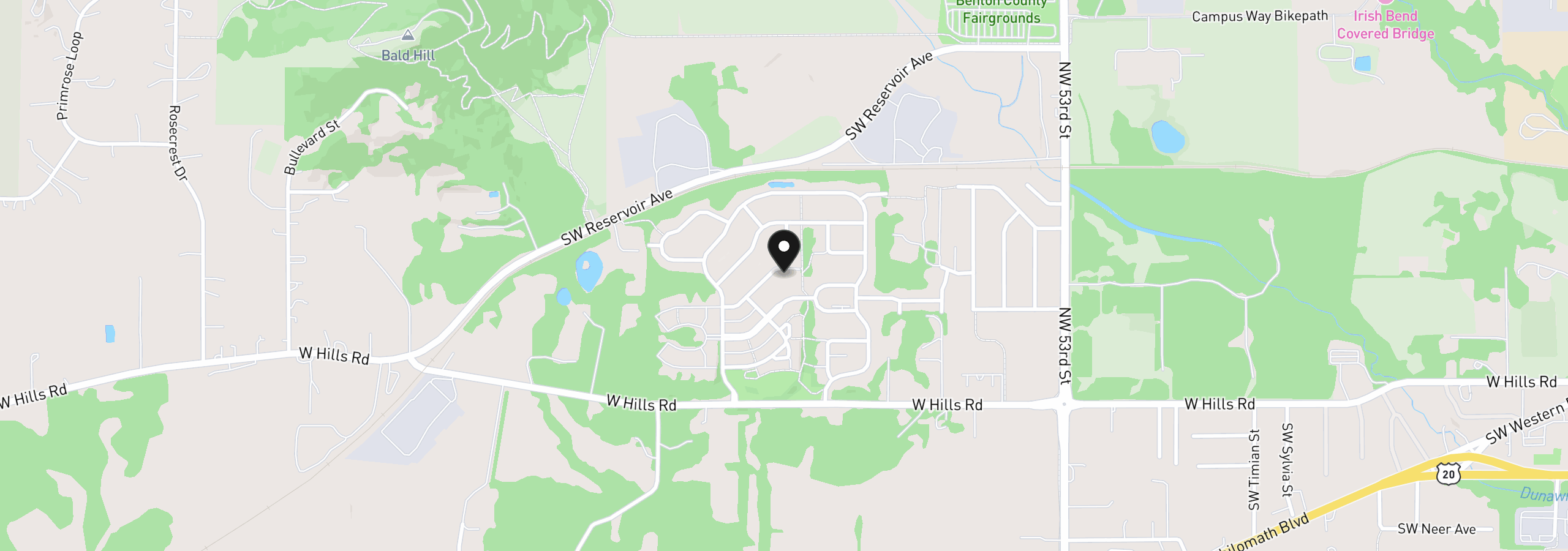 Map showing the location of 6216 SW Chestnut Dr, Corvallis, OR 97333