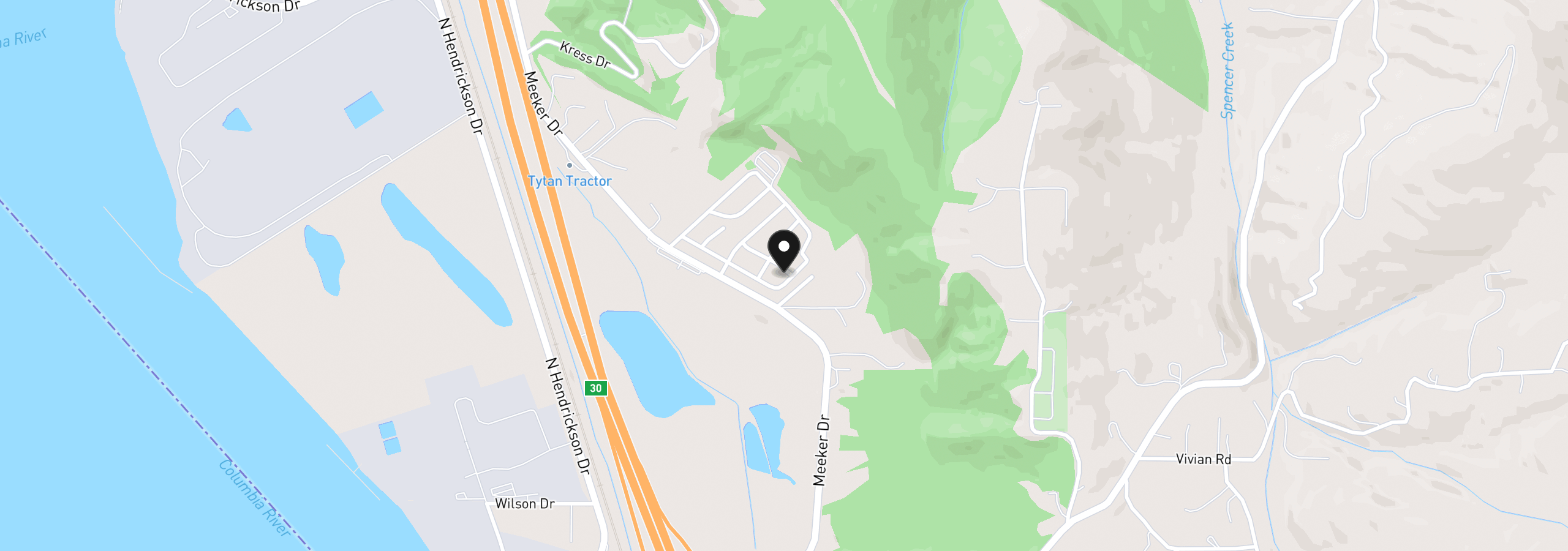 Map showing the location of 5400 Meeker Dr 88, Kalama, Wa 98625