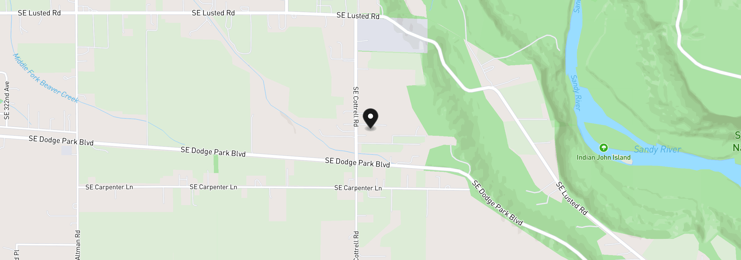 Map showing the location of 7326 SE Cottrell Rd, Gresham, OR 97080