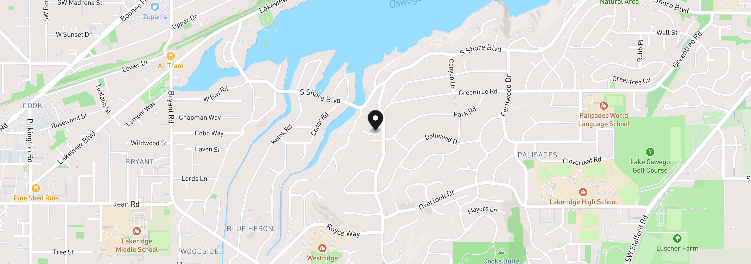 Map showing the location of 3151 Alber Spring Ct, Lake Oswego, OR 97034