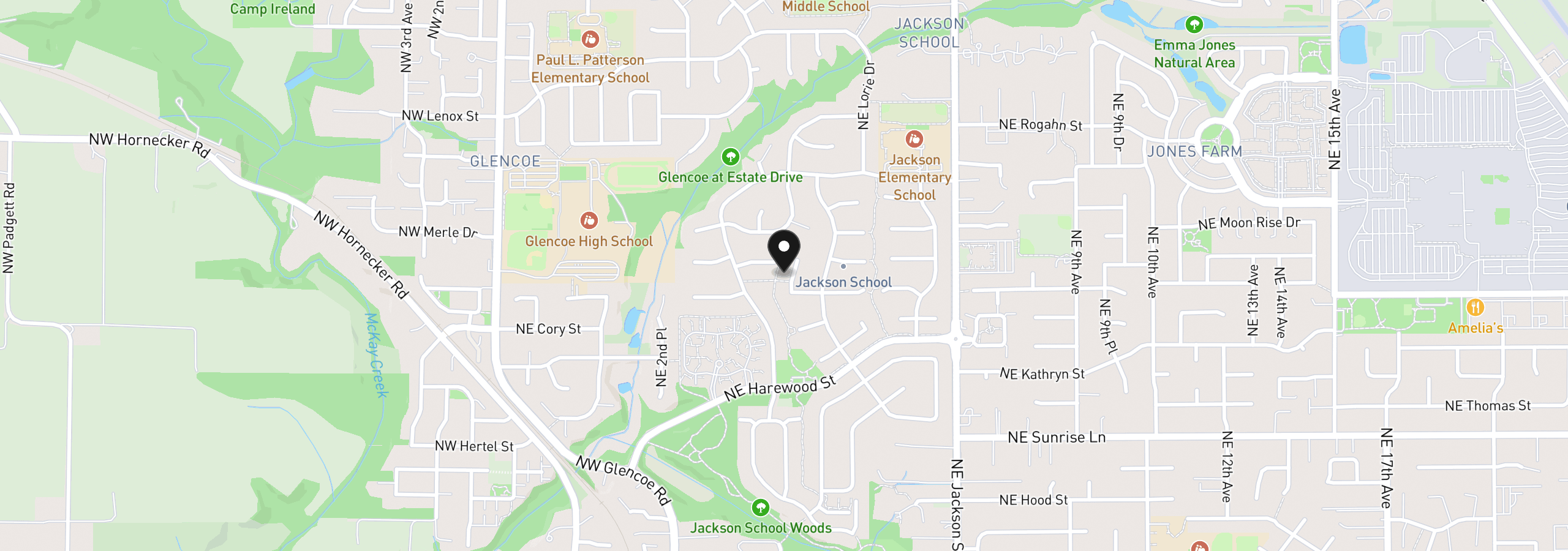 Map showing the location of 2031 NE Josephine Dr, Hillsboro, OR 97124