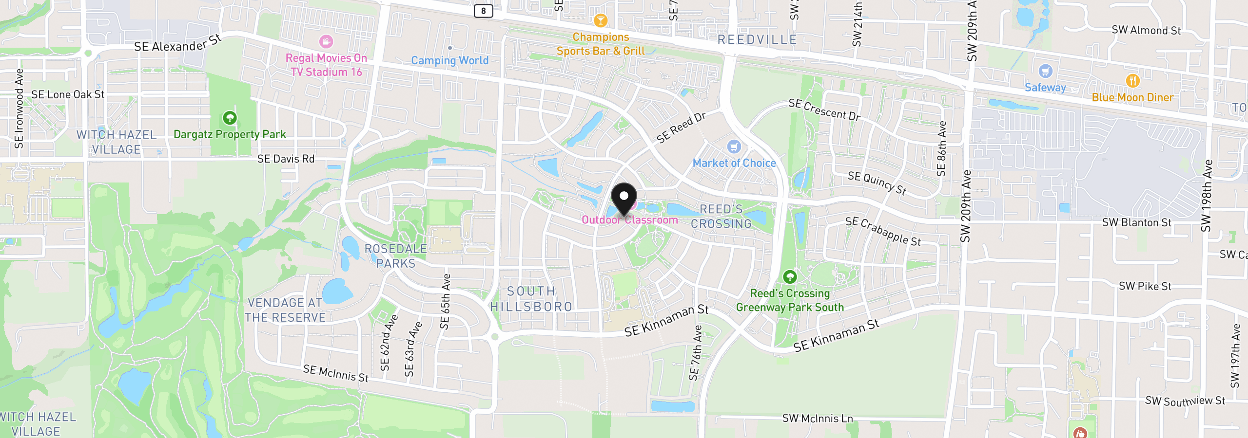Map showing the location of 7275 SE Bristletail Ln, Hillsboro, OR 97129
