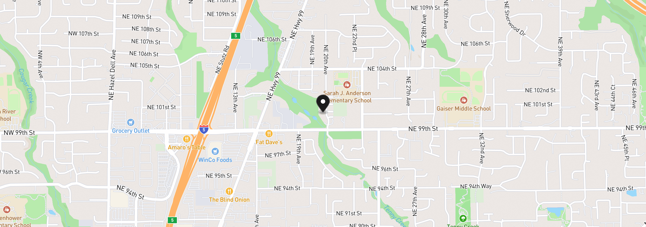 Map showing the location of 1929 NE 100th Cir, Vancouver, Wa 98686