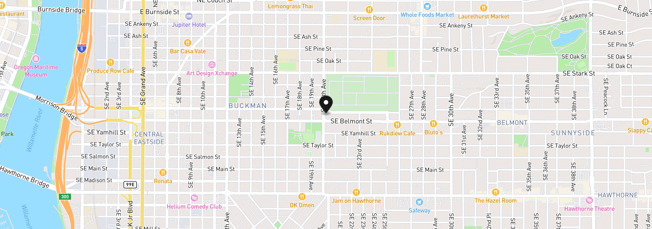 Map showing the location of 2006 SE Morrison St D, Portland, OR 97214