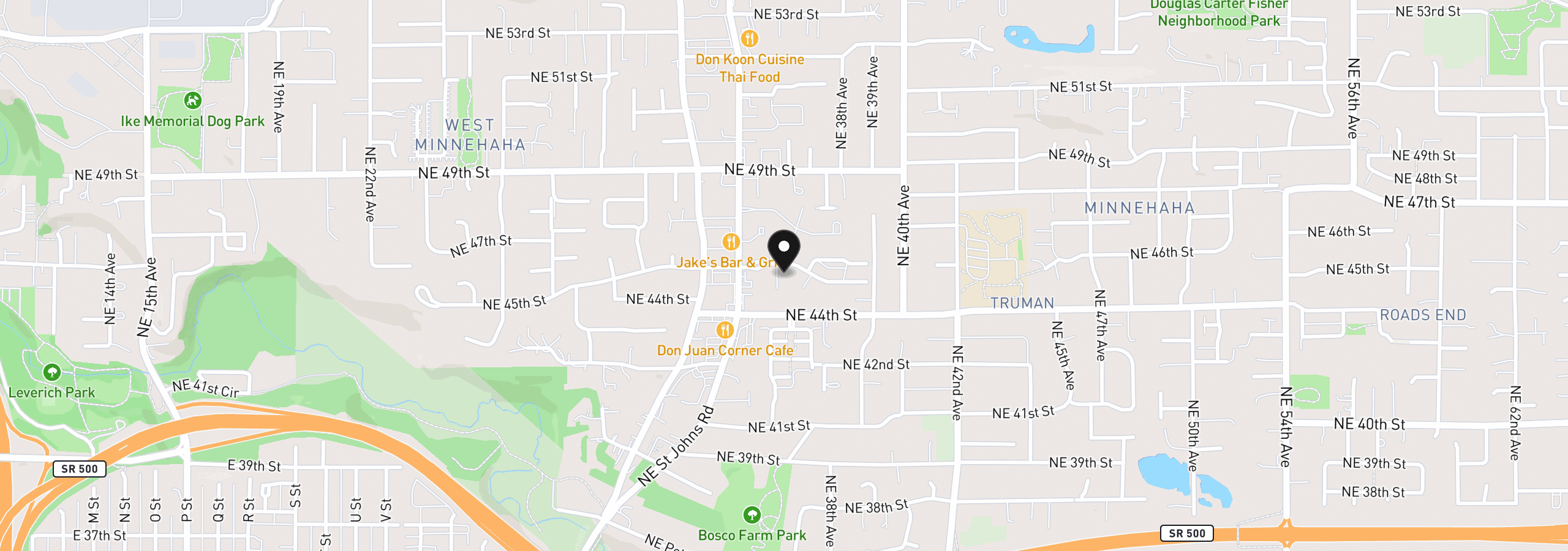 Map showing the location of 3513 NE 45th St A, Vancouver, Wa 98661