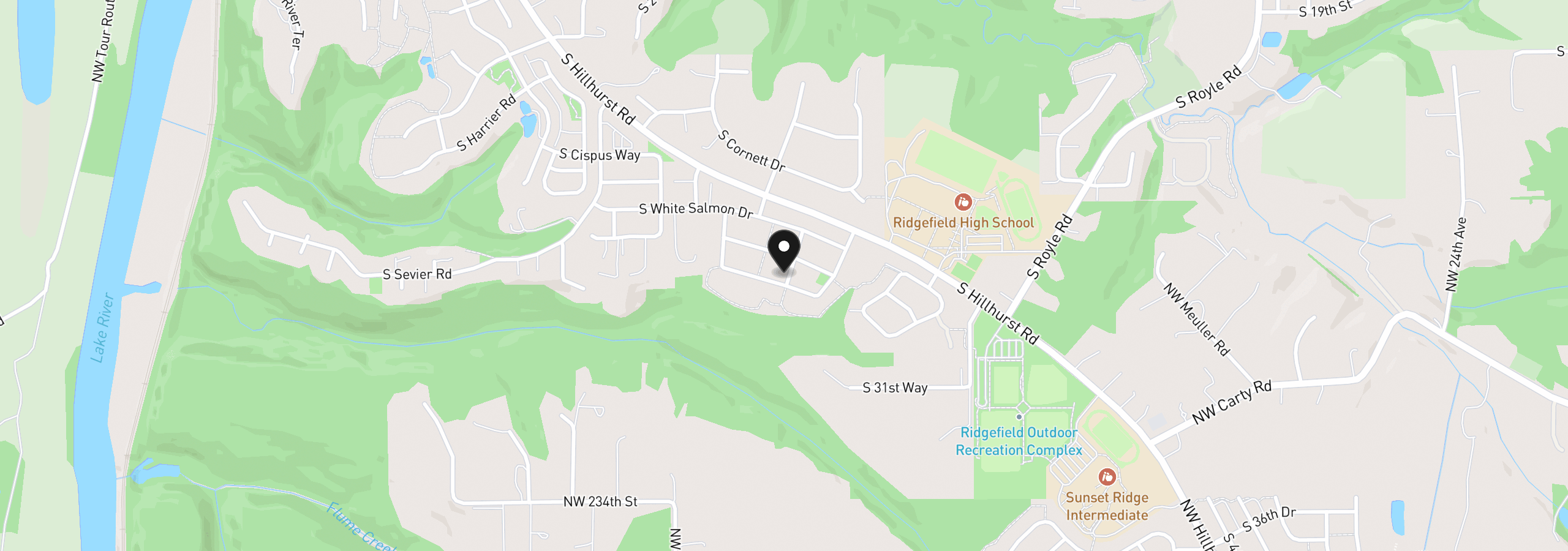 Map showing the location of 2912 S Harper Valley Way, Ridgefield, Wa 98642