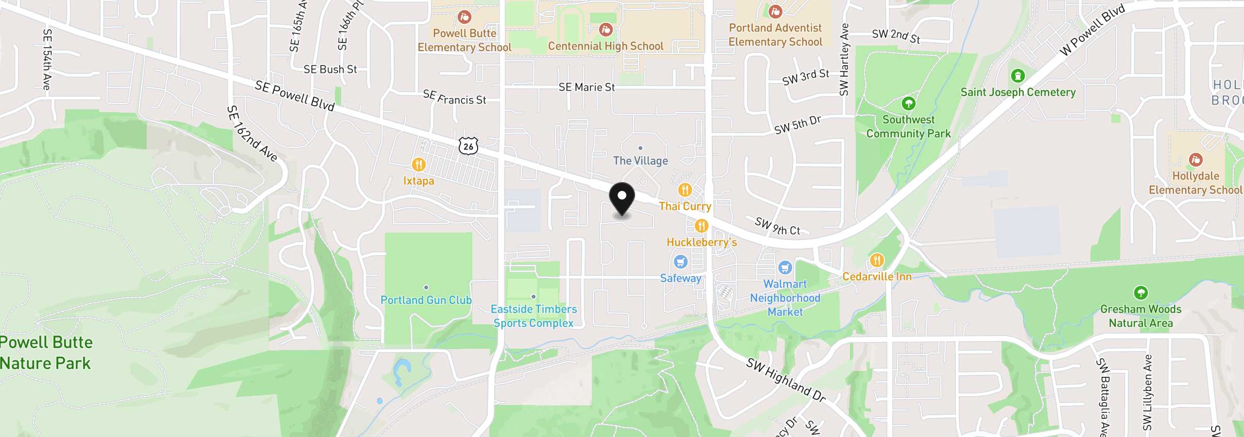 Map showing the location of 4614 W Powell Blvd 258, Gresham, OR 97030