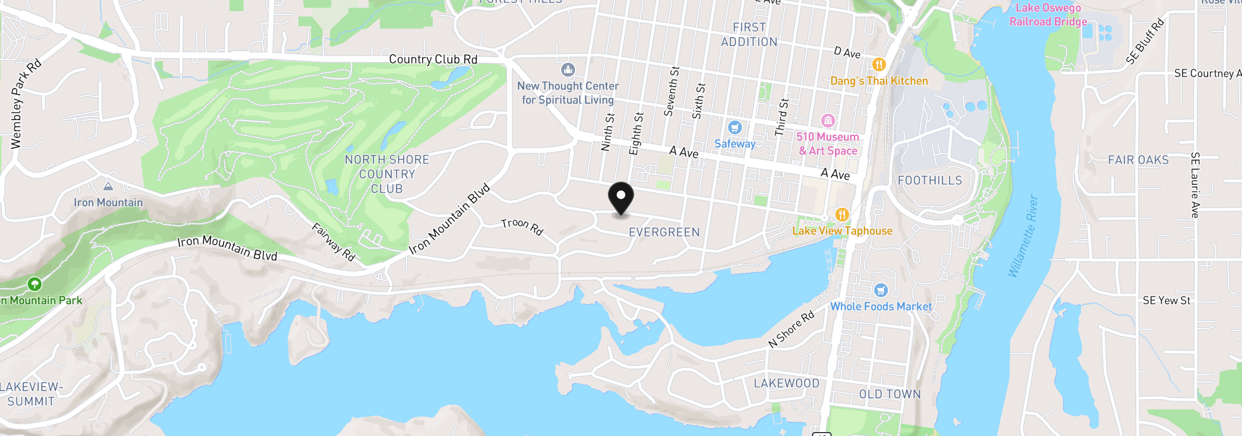 Map showing the location of 808 Ellis Ave, Lake Oswego, OR 97034