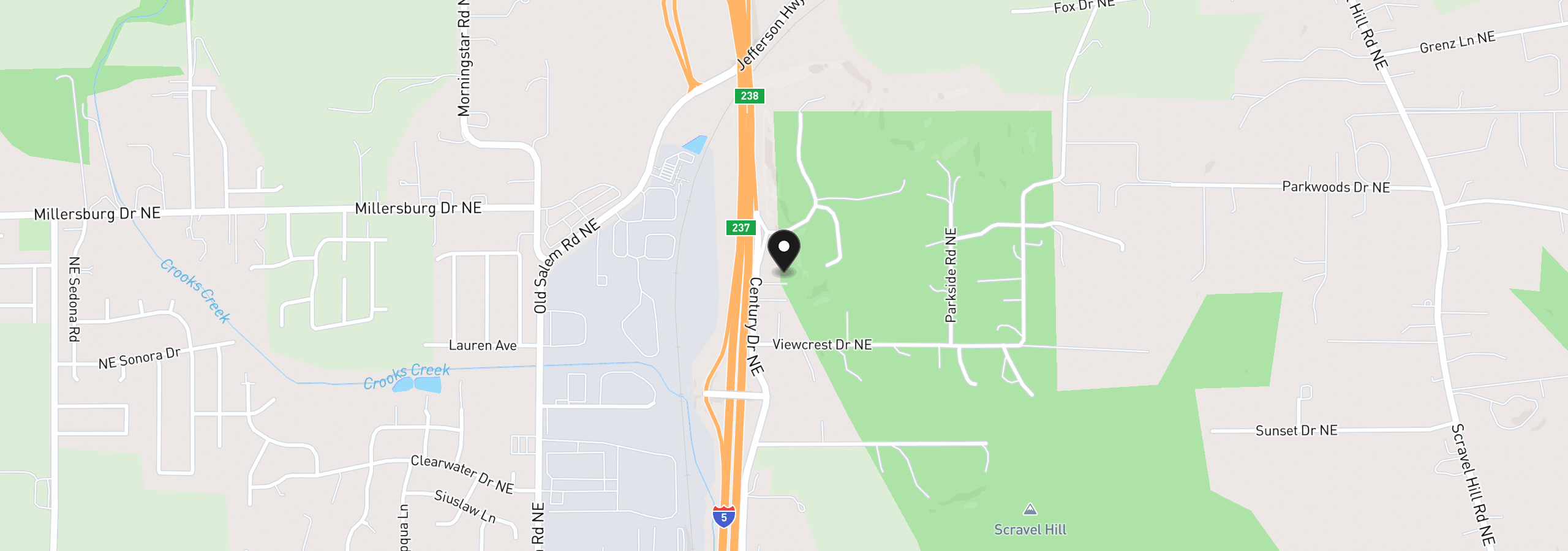 Map showing the location of 38611 Century Dr, Albany, OR 97322