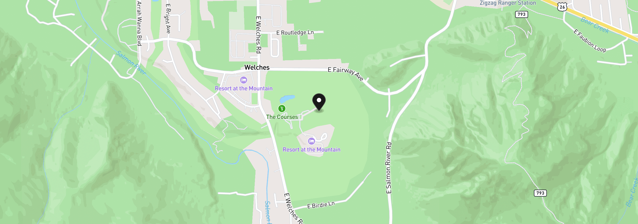 Map showing the location of 68553 E Fairway Estates Rd F3, Welches, OR 97067