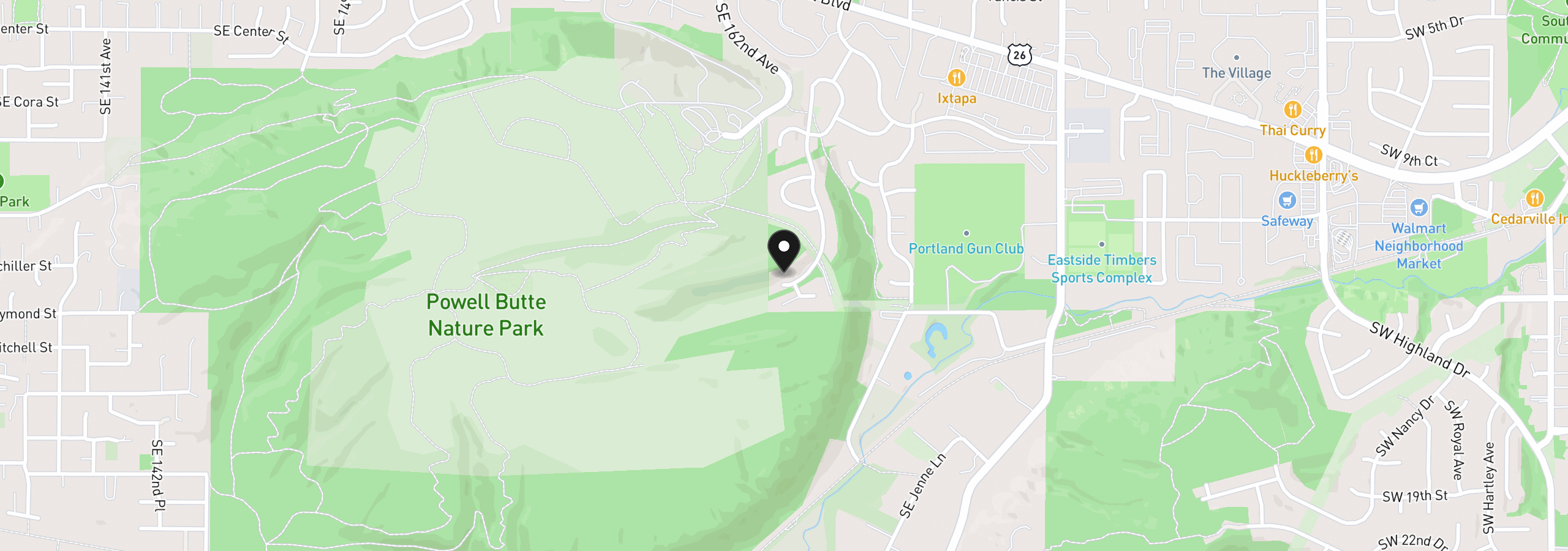 Map showing the location of 4849 SE Anderegg Loop, Portland, OR 97236
