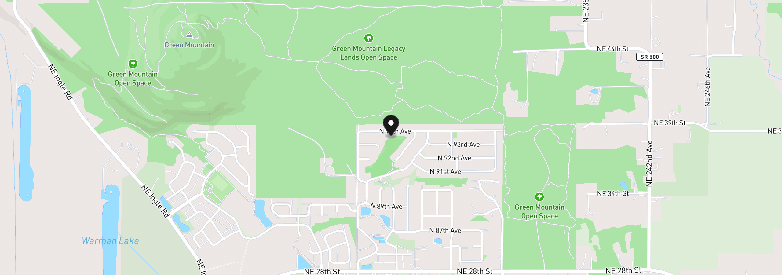 Map showing the location of 5888 N 94th Ave Lt 324, Camas, Wa 98607