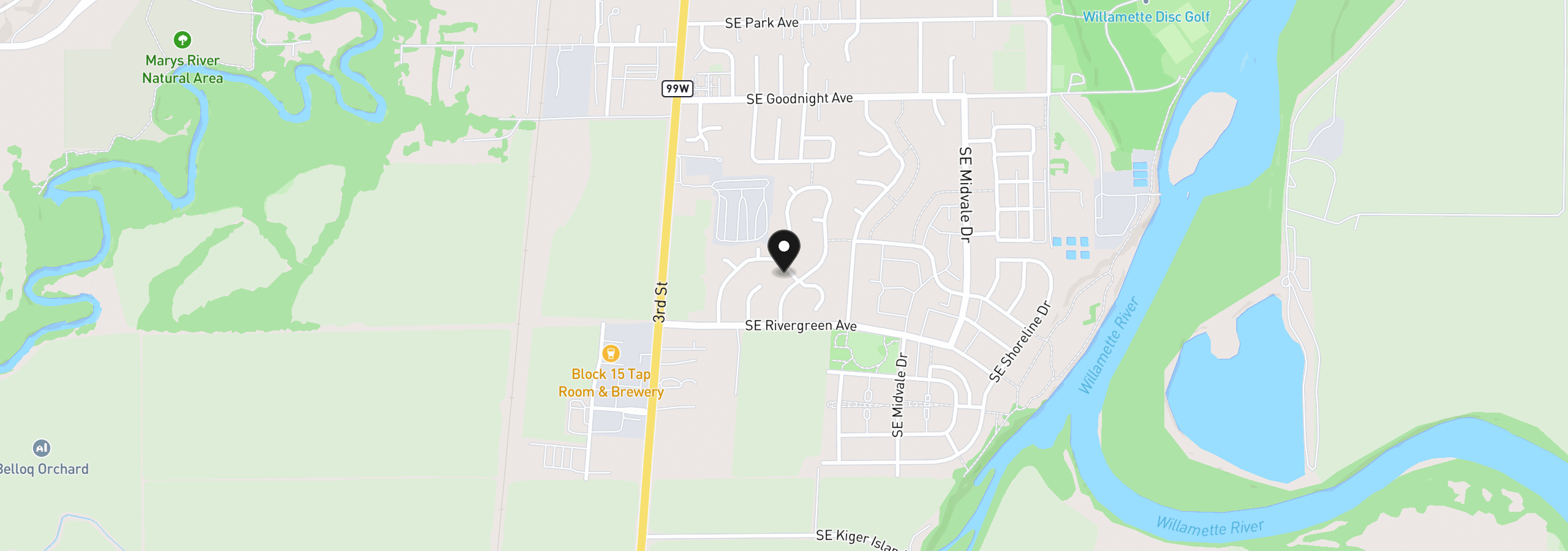 Map showing the location of 456 SE Villa Dr, Corvallis, OR 97333
