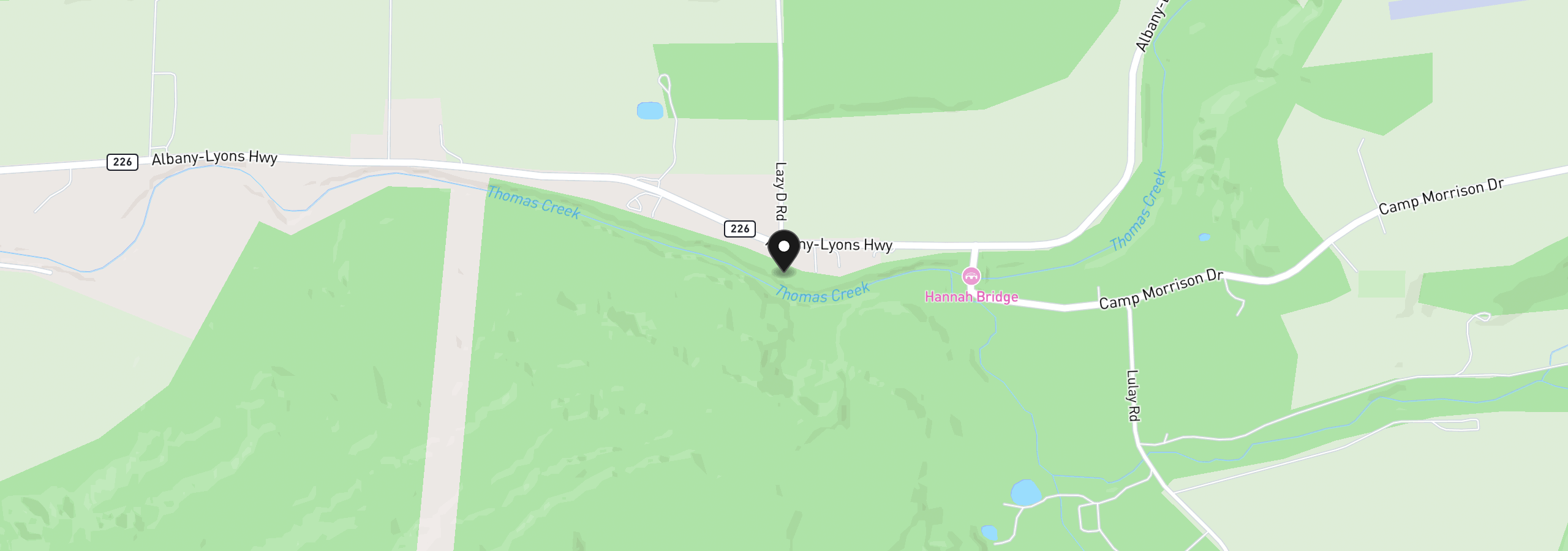Map showing the location of 42200 Highway 226, Scio, OR 97374