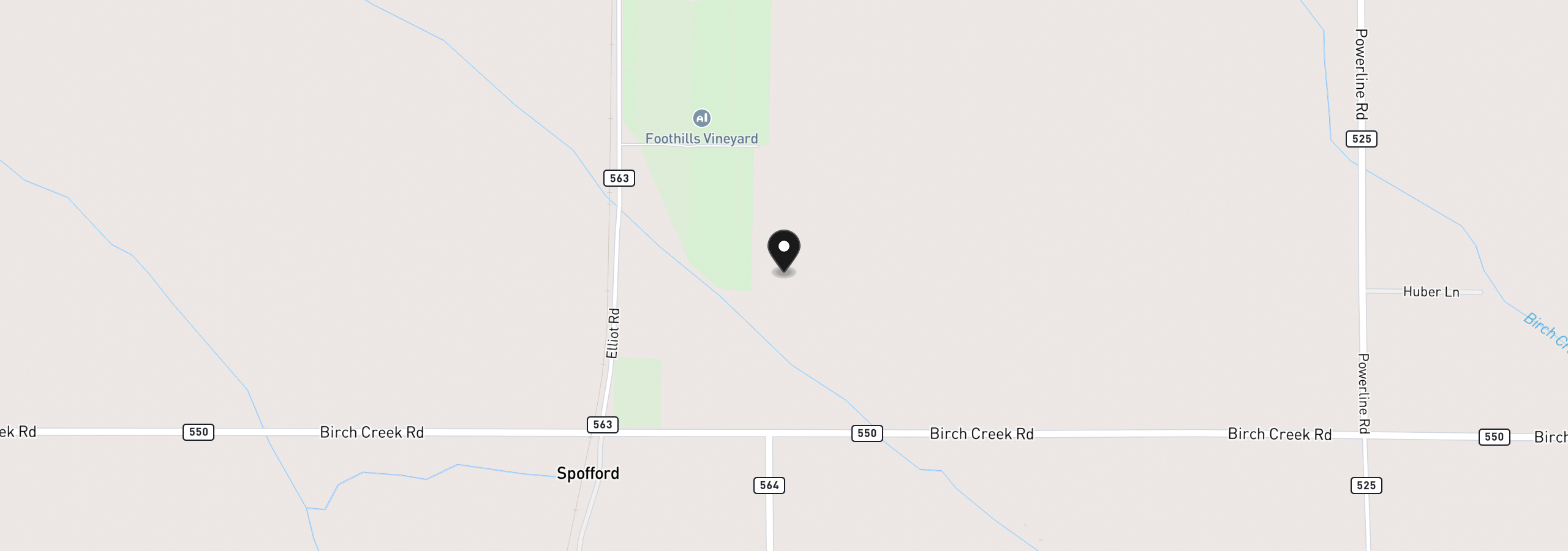 Map showing the location of Birch Creek Rd, Milton-Freewater, OR 97862